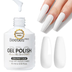 Beetles Gel Polish front bottle showing clean white shade and brand clarity for salon use