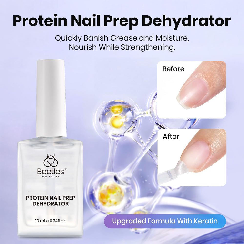 Beetles protein primer label detail highlighting HEMA-free and strengthening benefit