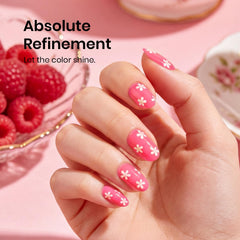 beetles brush swatch of Raspberry Mousse neon pink displaying smooth coverage benefit