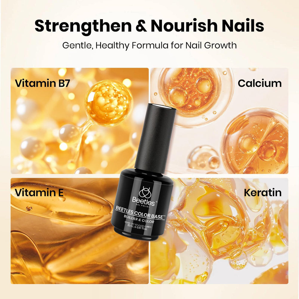 beetles rubber base gel label and ingredients view noting keratin and vitamins benefit