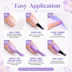 beetles salon manicure lifestyle with finished purple nails for elegant look