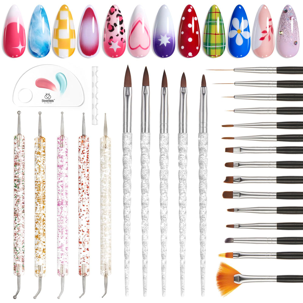 beetles brushes beside ruler showing scale and fine tip sizes for accuracy