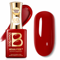Beetles Scarlet Confidence front bottle shows true red shade and generous 15ml size benefit