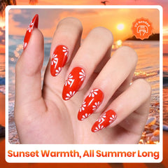 beetles swatch fan of coral, orange, tangerine, peach and scarlet for easy selection