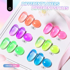 Beetles color swatch palette displaying six sheer neon shades for design ideas