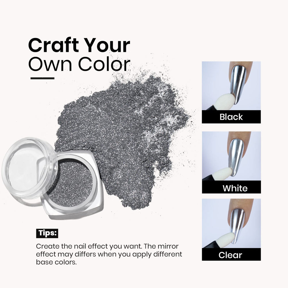 Beetles Gel Polish mirror-effect manicure on nails showcasing high-shine result