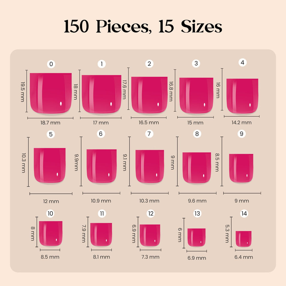 beetles layout of numbered sizes 0–13 for quick size selection