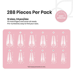 beetles numbered size chart with 12 sizes for accurate nail fitting