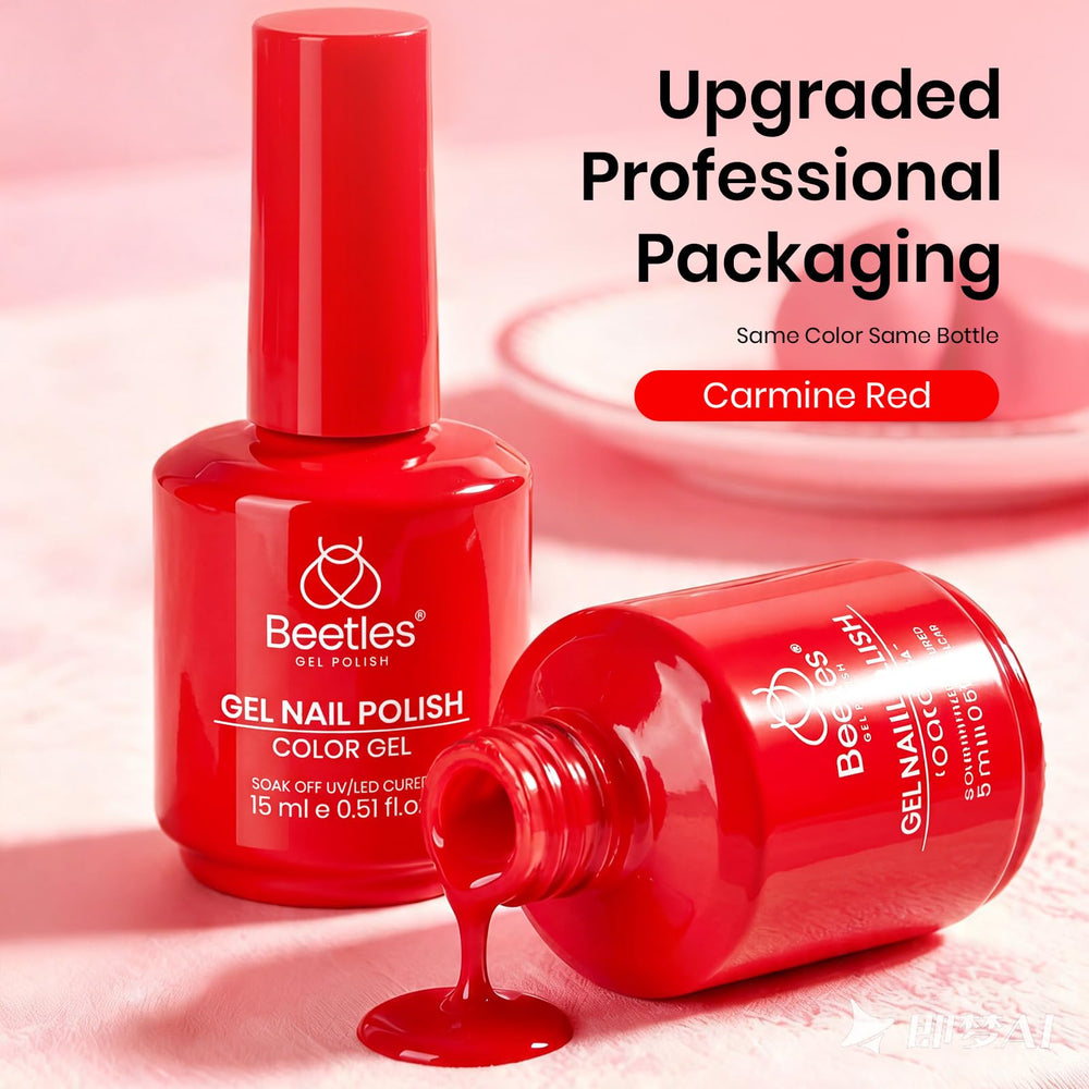 Beetles 15ML bottle held in hand showing compact size and travel-friendly benefit