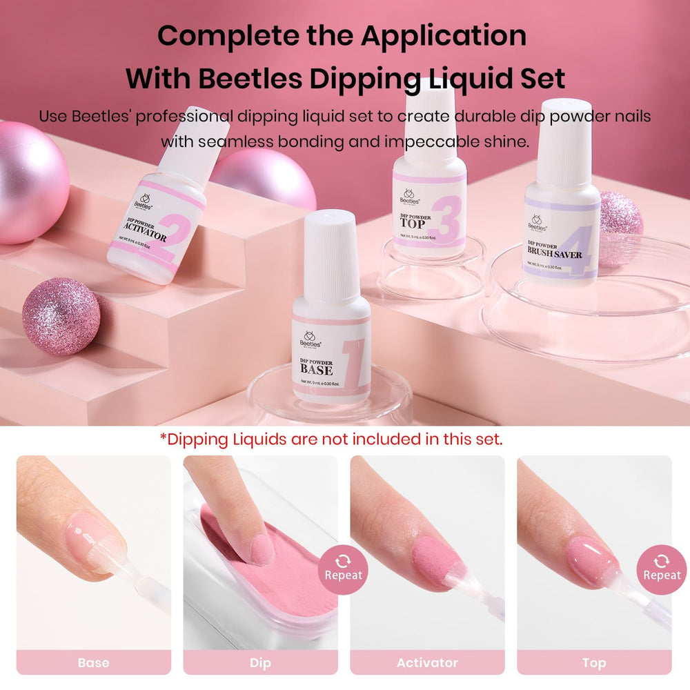 Beetles Gel Polish hand beside jars showing compact kit scale