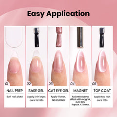 beetles Gel Polish open bottle with brush applying polish, clean application benefit