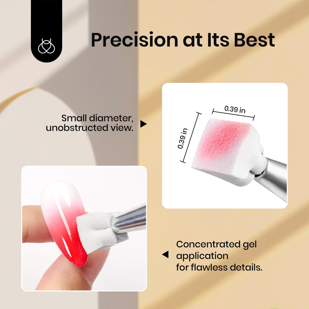 beetles sponge in pen held above nail showing precise application advantage