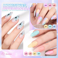 beetles swatch nail wheel displaying all six pastel jelly shades for color preview and planning
