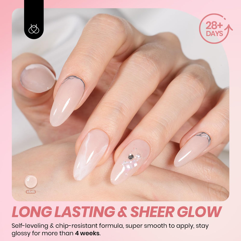 beetles swatch on nail tips showing gradient from sheer to opaque, versatile layering benefit