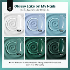 Beetles Gel Polish color swatches fan displaying blue and green shades for easy choice