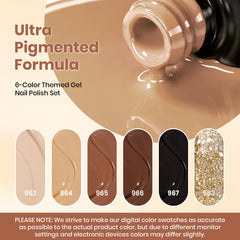 Beetles nail fan swatches displaying six brown shades for color planning