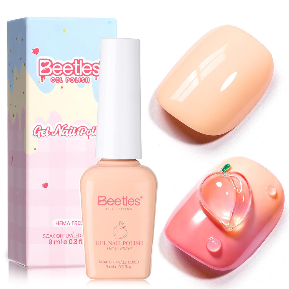 Beetles Sweetie Peach front bottle showing same-color packaging and clear shade recognition