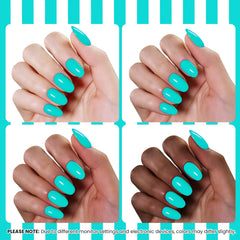 Beetles texture close-up of cured neon teal showing glossy, chip-resistant surface