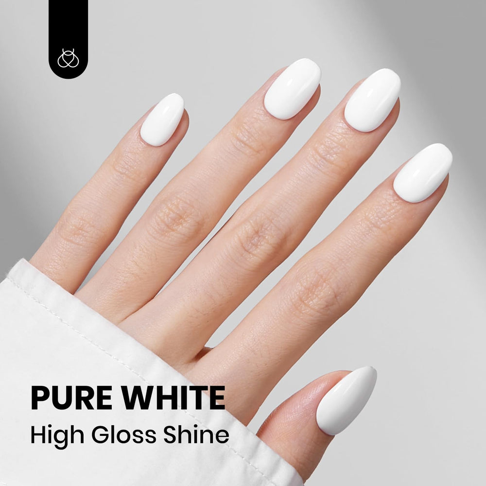 beetles brush stroke of white gel polish displaying opacity and crisp application