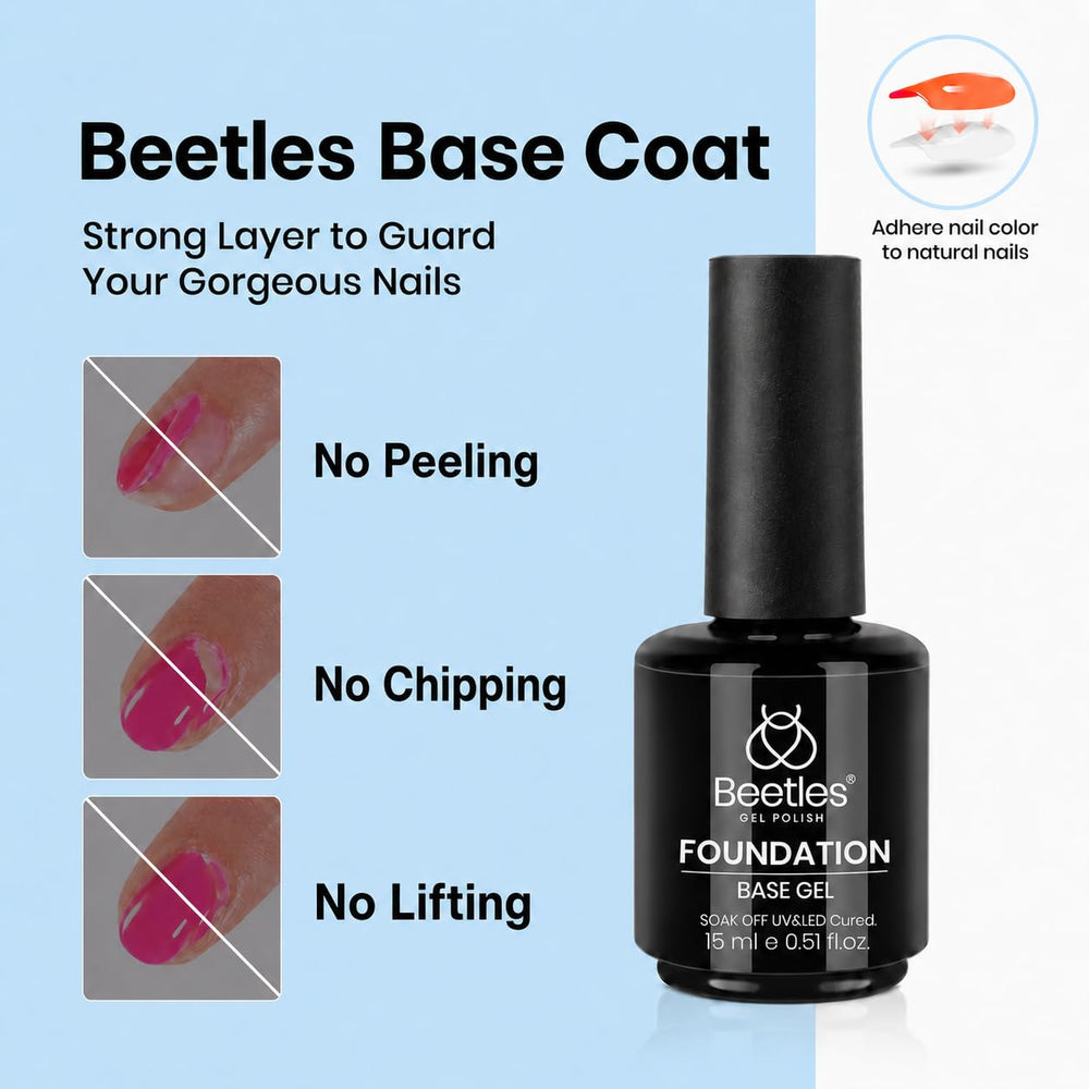 Beetles gel brush stroke texture demonstrating self-leveling benefit