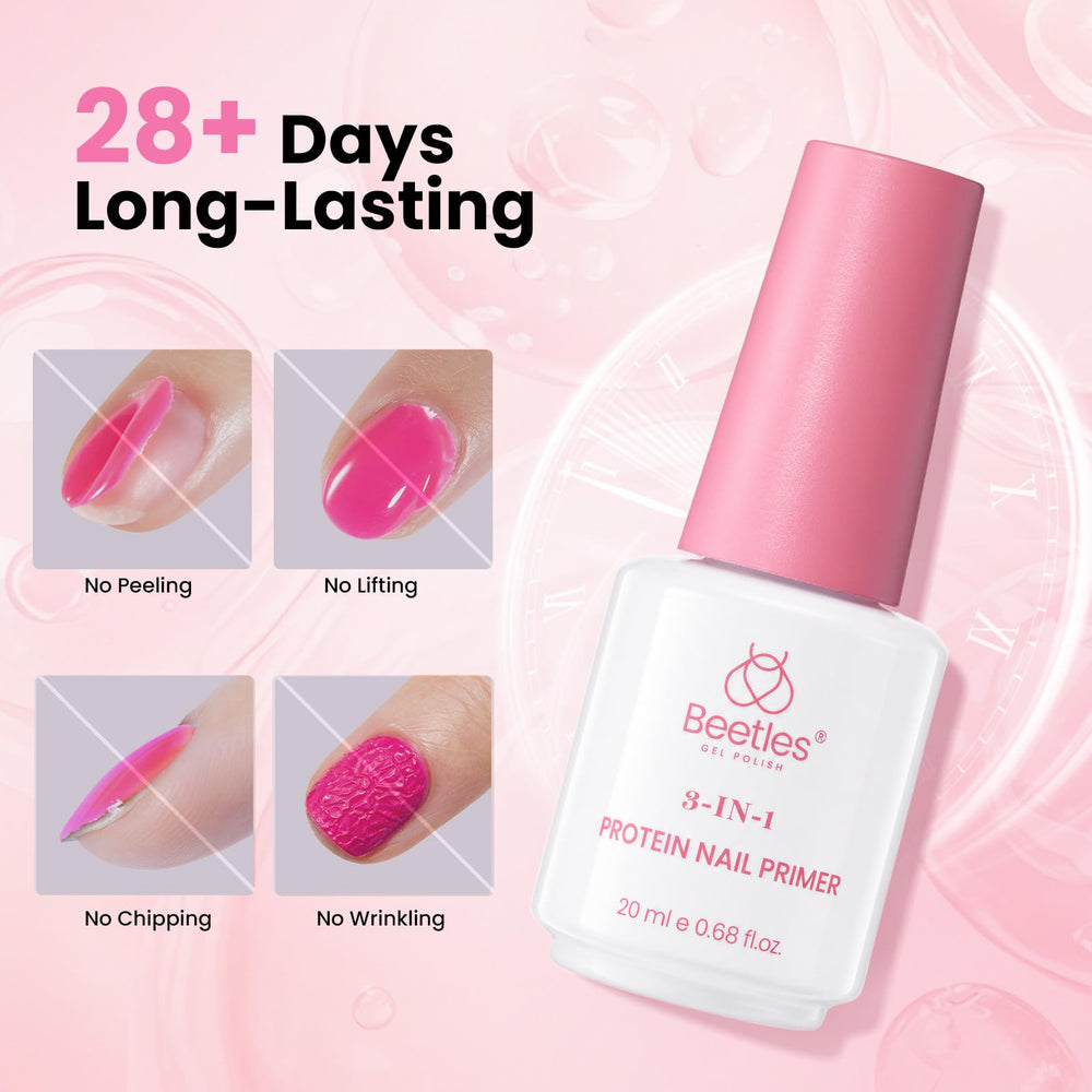 beetles texture drop on nail plate showing fast-drying, lightweight formula that preps surface