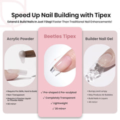 Beetles Tipex in-use application pressing a tip for quick DIY salon-quality extensions