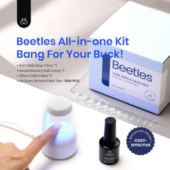 Beetles Gel Polish clear extra short almond tips closeup shows smooth shape