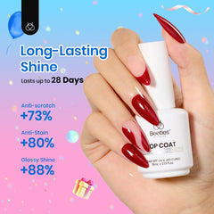 beetles bottle beside LED lamp showing fast curing under manicure lamp benefit