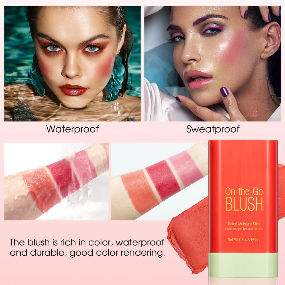 BEFIVECOK arm swatches showing coral orange buildable pigment benefit