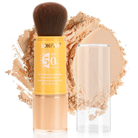 BEFIVECOK front packaging showing brush-on powder for portable sun protection