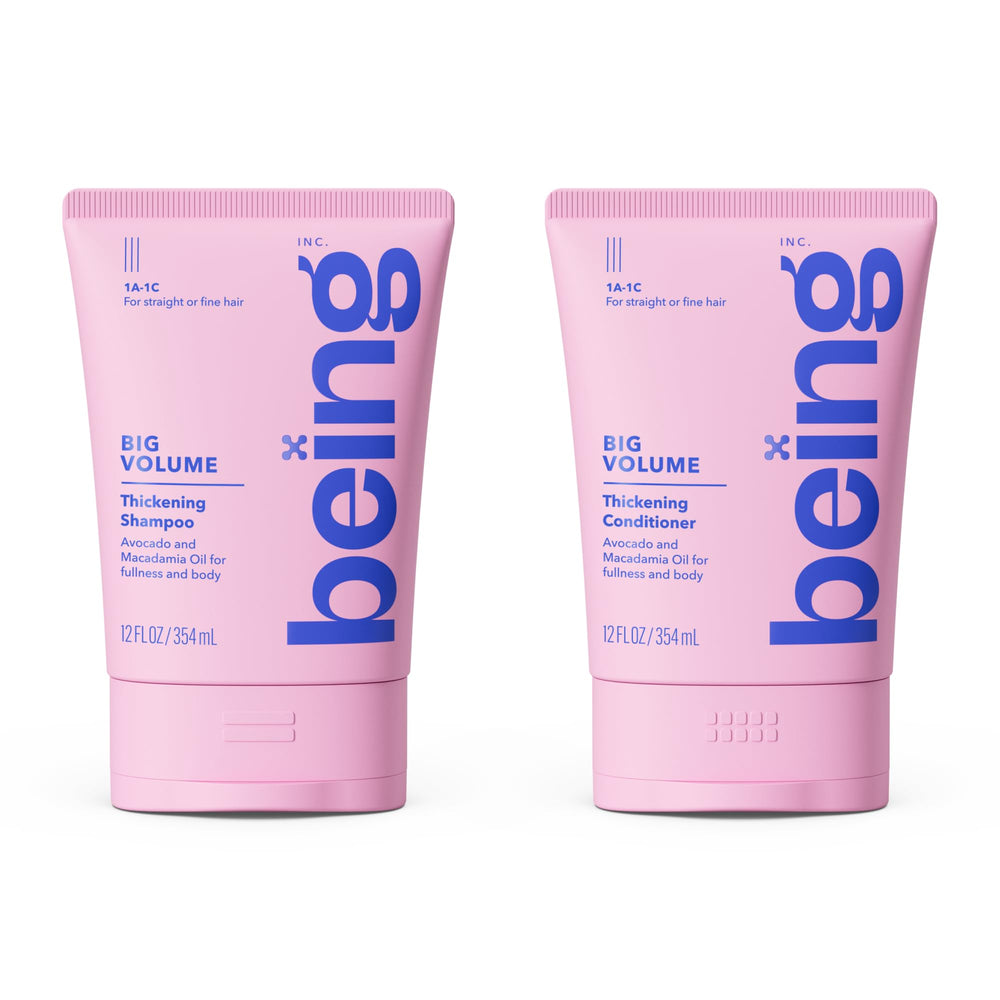 BEING INC bottle front packaging showing product and volume benefit