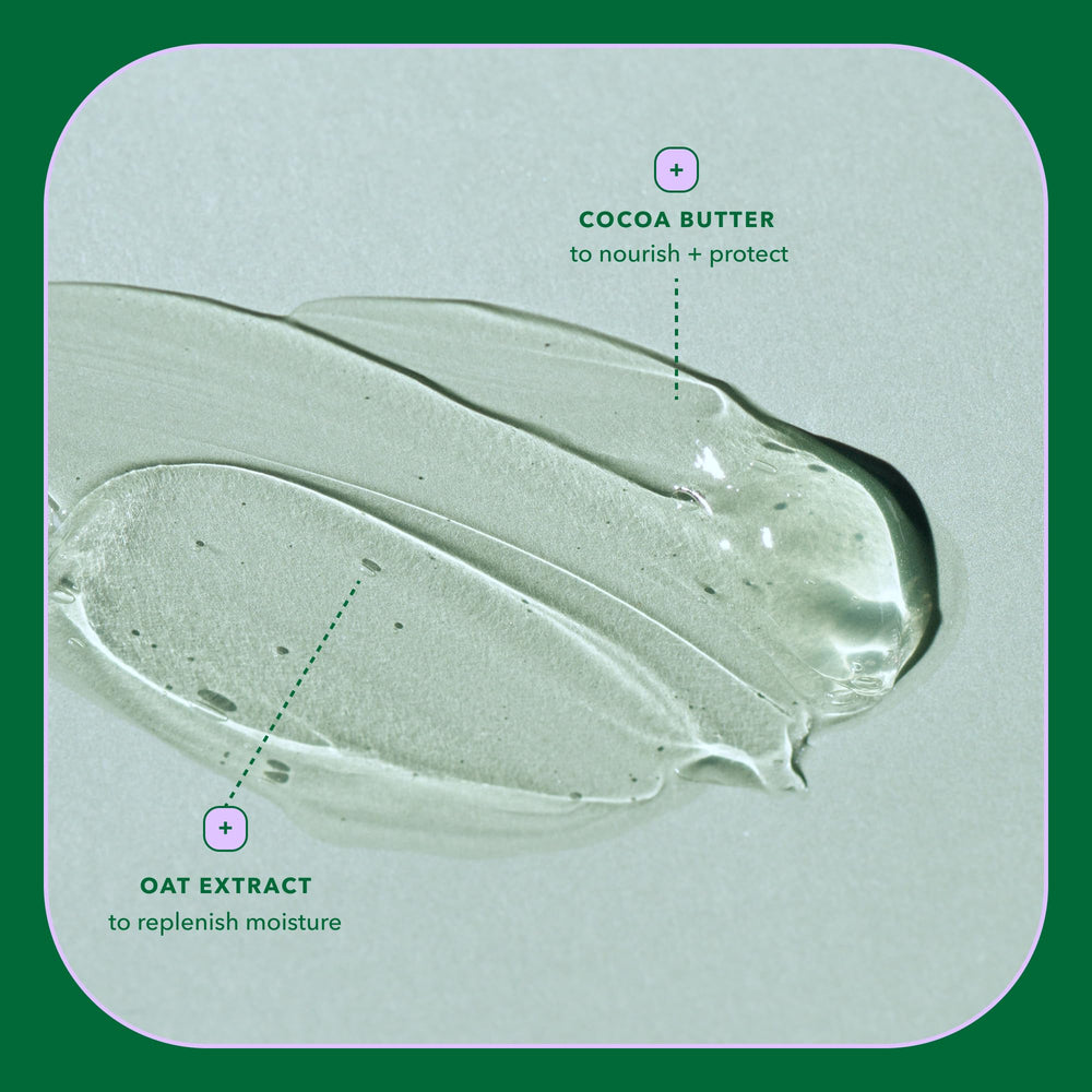 BEING INC oat extract close-up showing soothing ingredient to calm dry scalp