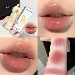Bekoeen lip application on model showing glossy plumping effect and comfort