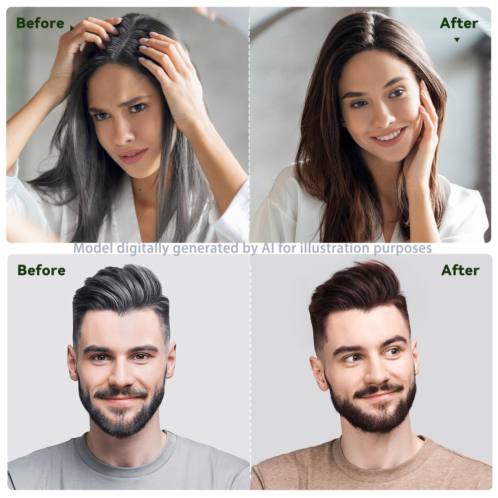 BELEZALIB applied to hair showing even color distribution benefit