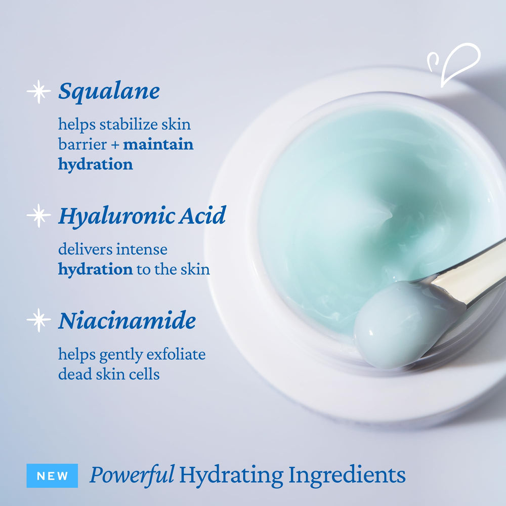 belif ingredient display with hyaluronic acid and niacinamide benefits