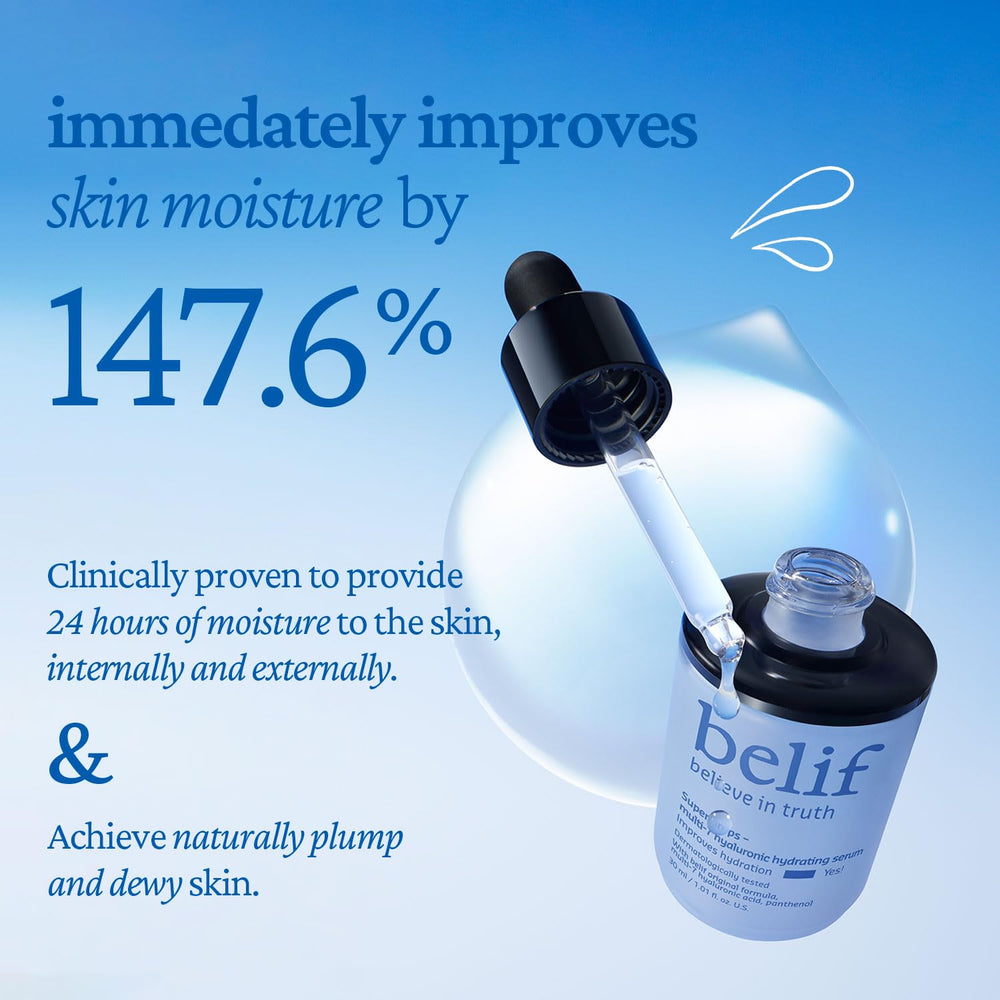 belif bottle held in hand showing size and travel-friendly convenience