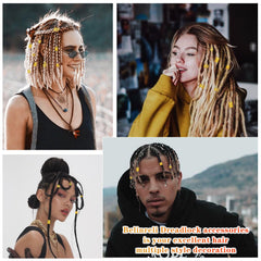 Belinreli on model styled braids demonstrating finished look