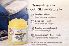 Bella and Bear open jar close-up of sugar scrub texture for gentle exfoliation