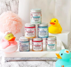 Bella & Bear jar beside travel kit illustrating compact 3.2oz convenience