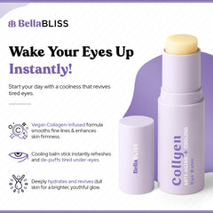 Bella Bliss close-up of balm tip, precise applicator for targeted under-eye cooling