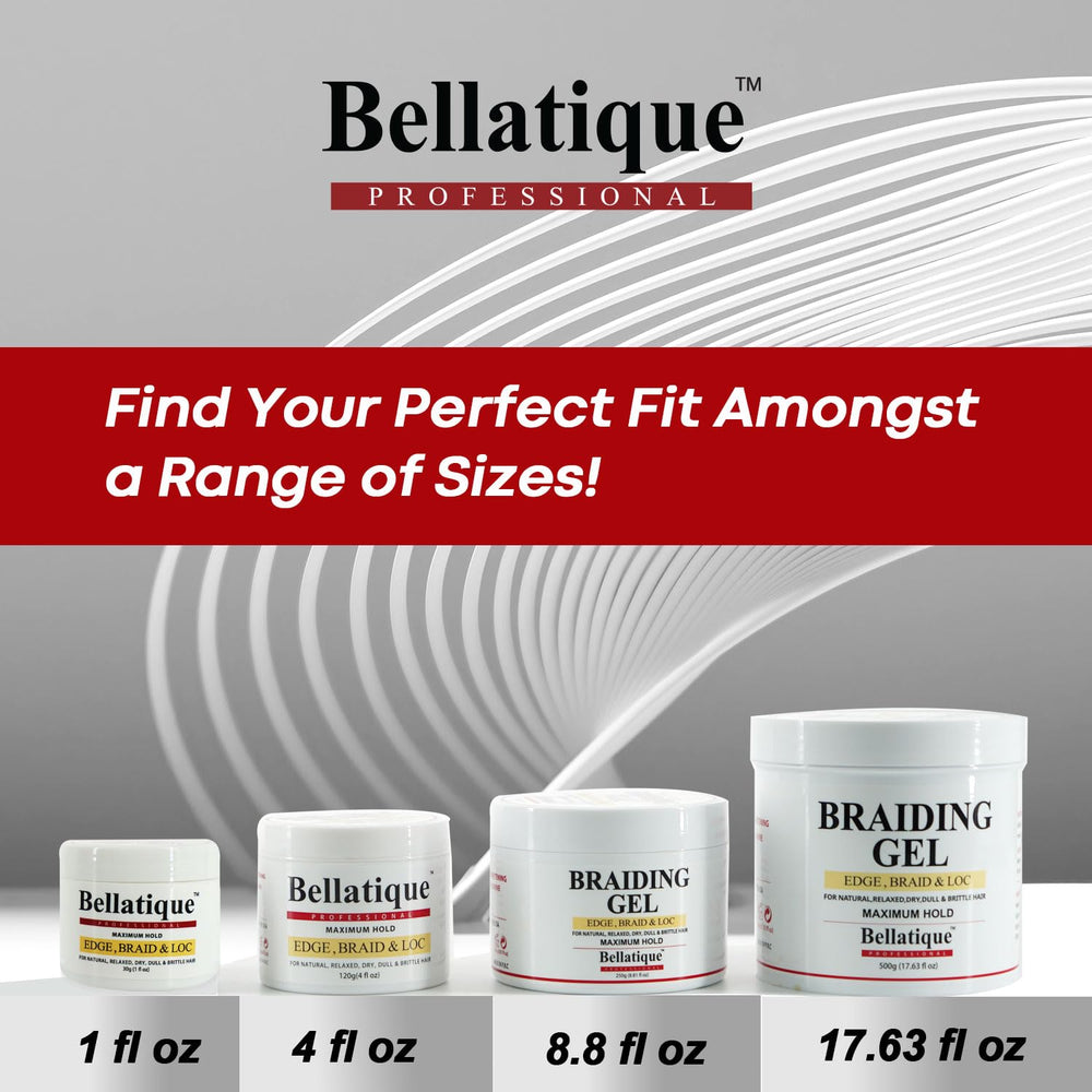 BELLATIQUE model with polished hair showcasing styled finish