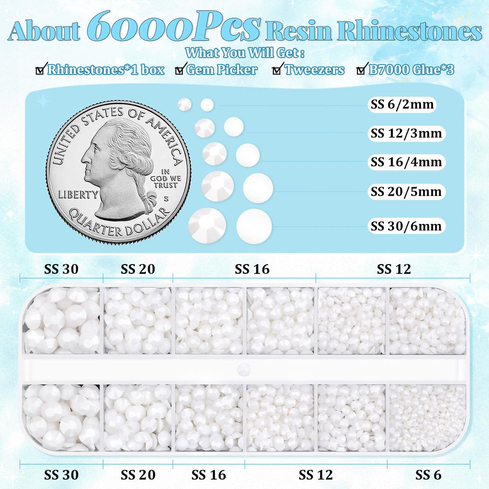 BELLEBOOST organized 12-grid displaying assorted rhinestone sizes for easy access