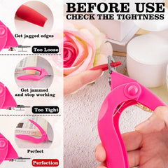 BELLEBOOST catcher filled with trimmed tips keeping salon workspace tidy and mess-free