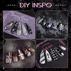 BELLEBOOST steel caviar beads with tiny chains, adds dimensional texture to nails