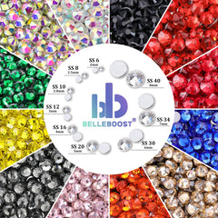 BELLEBOOST jet black stones beside other colors showing coordination benefit