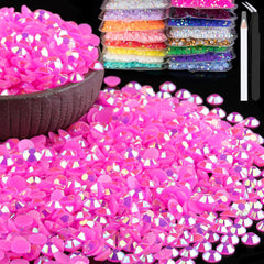 BELLEBOOST front package of 6000 hot pink AB rhinestones showing value