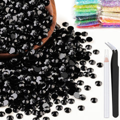 BELLEBOOST front packaging showing 2500 black resin rhinestones and tools for easy crafting