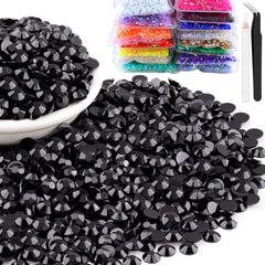 BELLEBOOST front packaging showing bulk black rhinestones and included tools for quick project starts