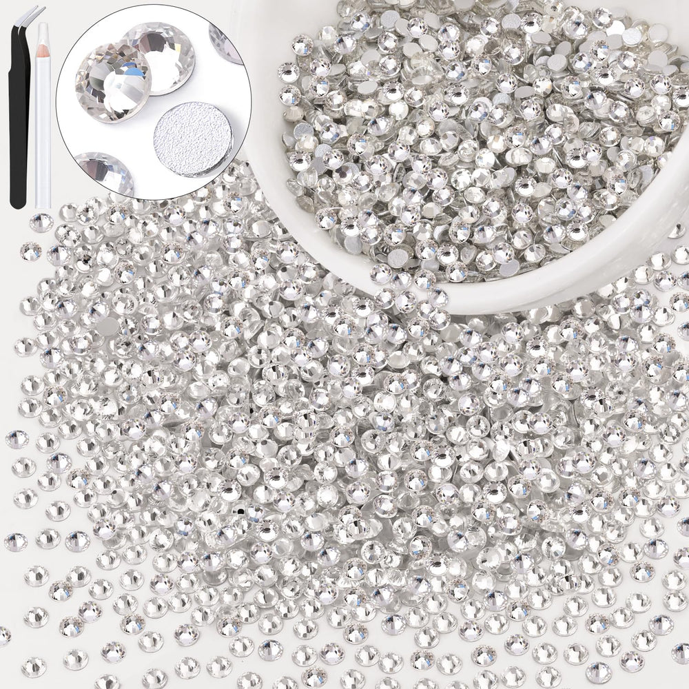 BELLEBOOST front packaging showing 5000 clear rhinestones and included tools for convenience