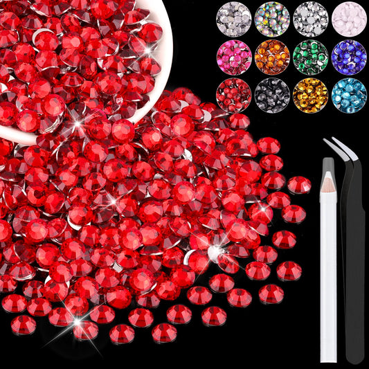 BELLEBOOST front pack of red 5mm rhinestones showing quantity and tools benefit